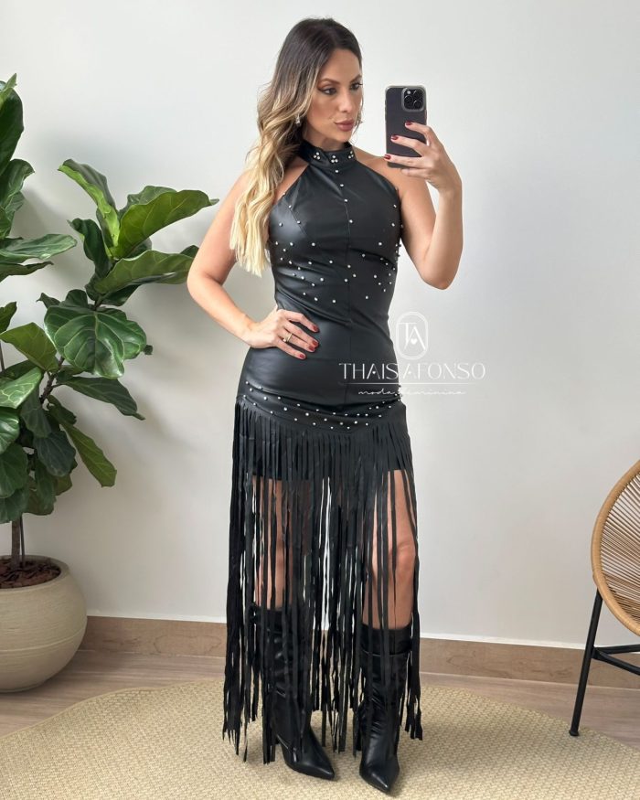 vestido percia franjas vestido percia franjas