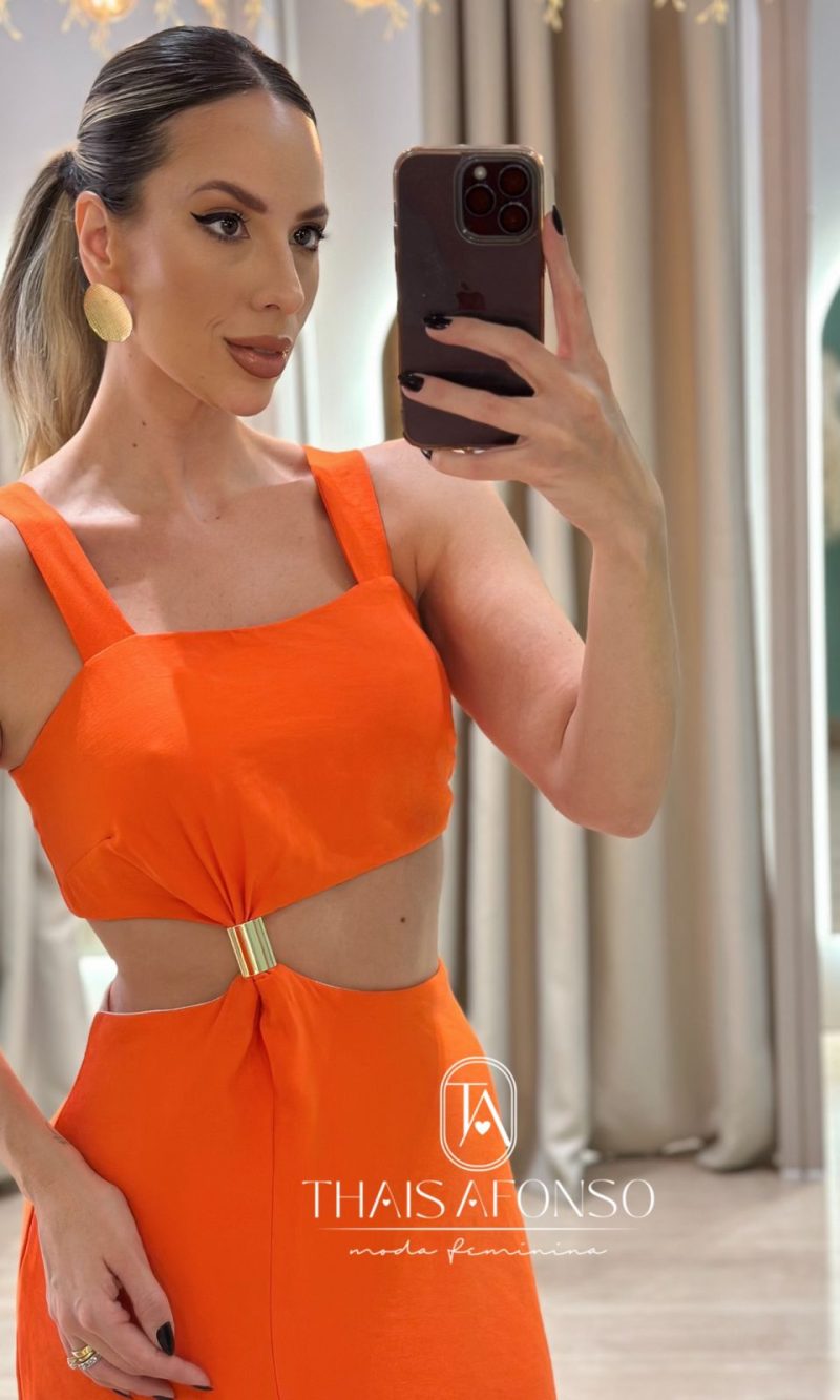 vestido Áurea laranja vestido Áurea laranja