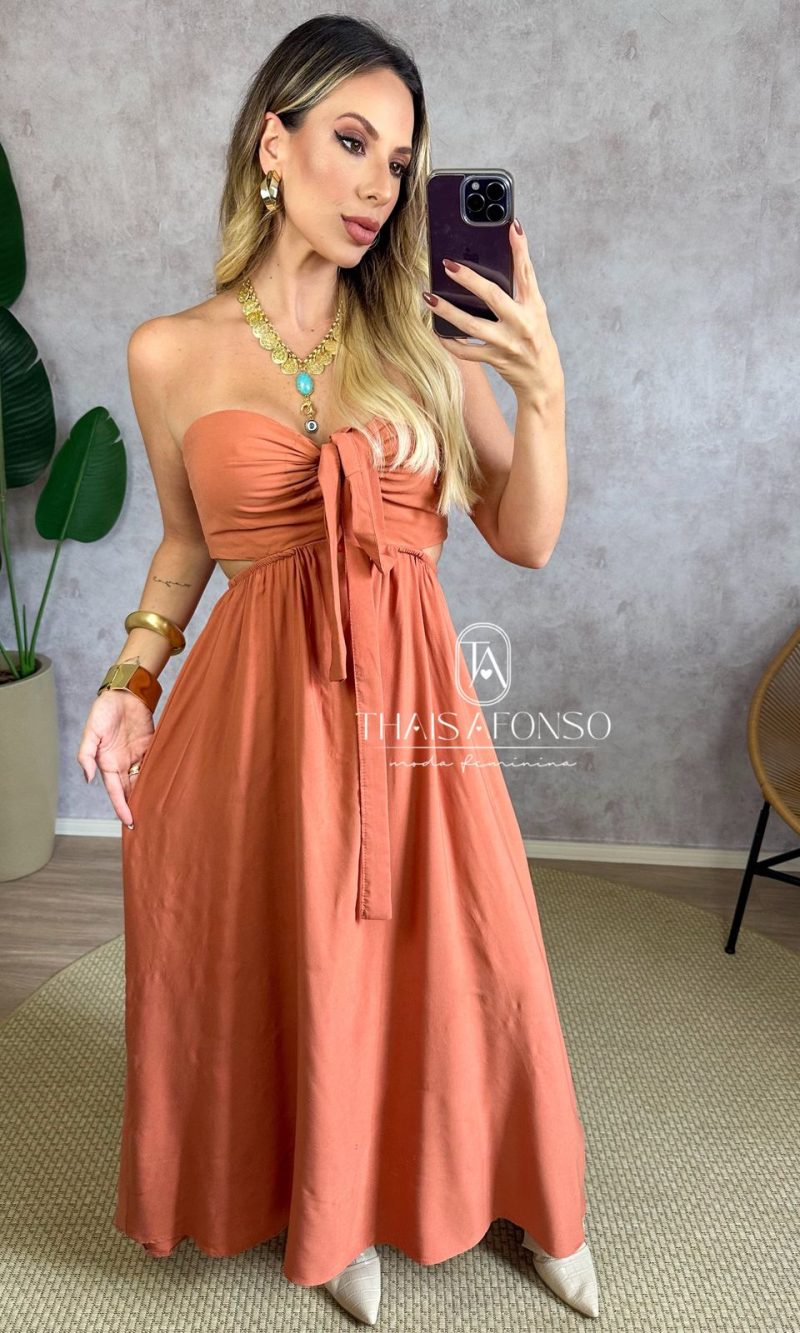 vestido best longo telha