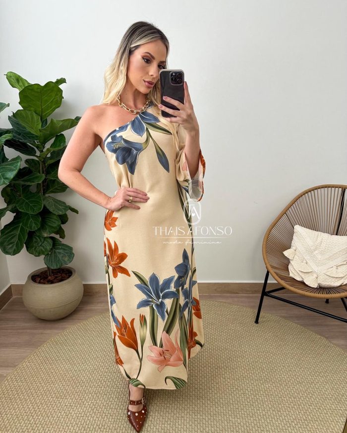 vestido m/n estampa rc