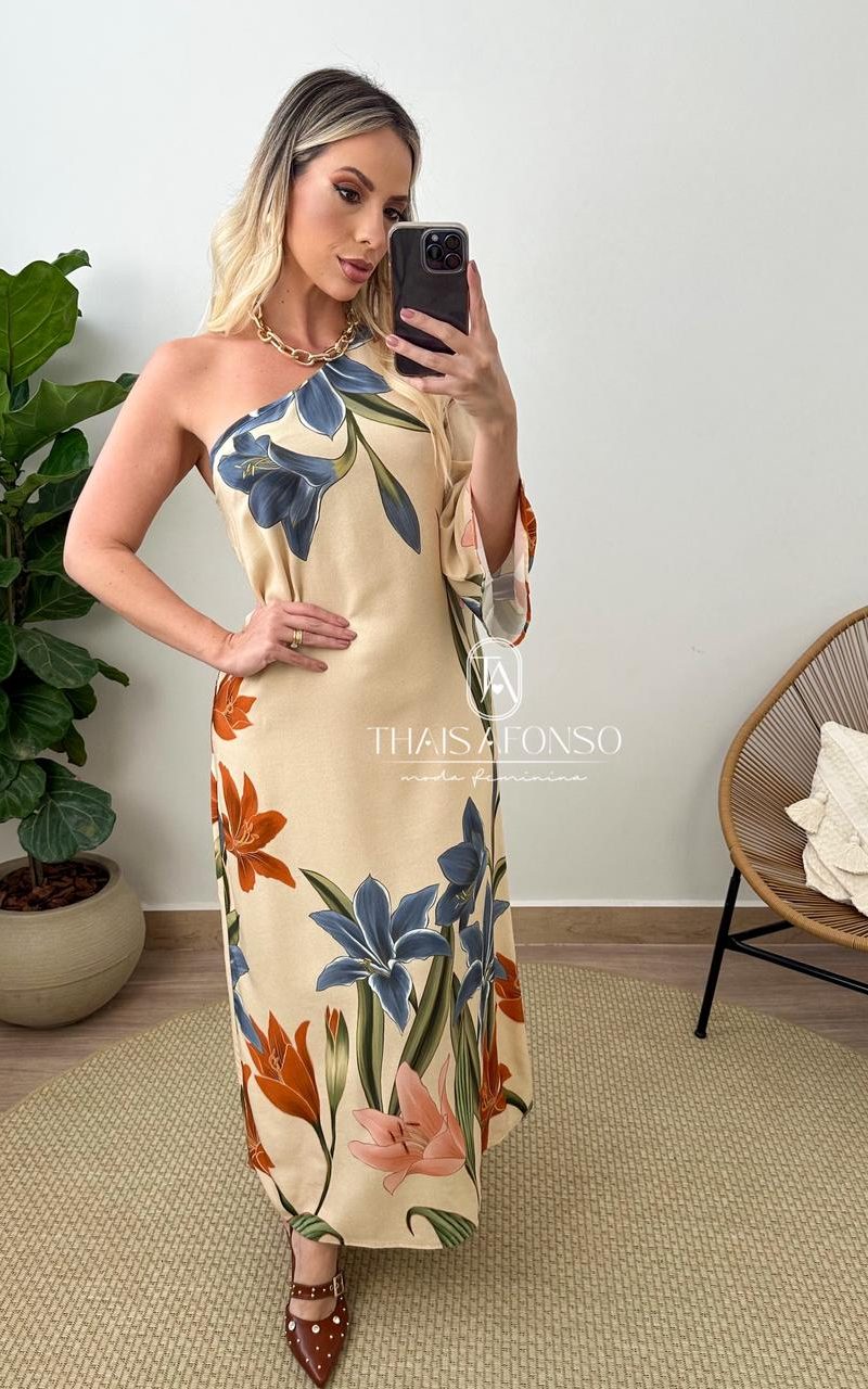 vestido m/n estampa rc