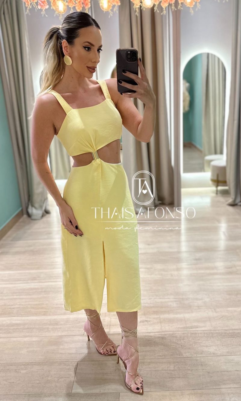 vestido Áurea amarelo