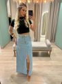 saia jeans longa