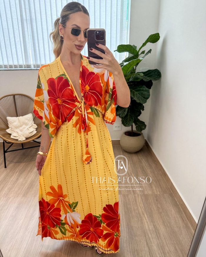 vestido floral serena amarelo Único vestido floral serena amarelo Único