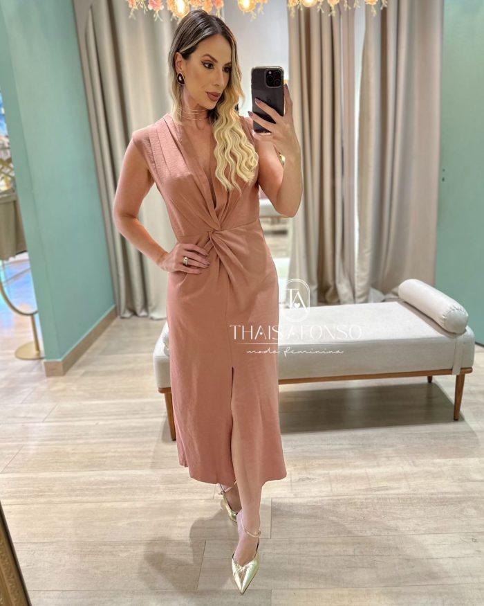 vestido mila marrom