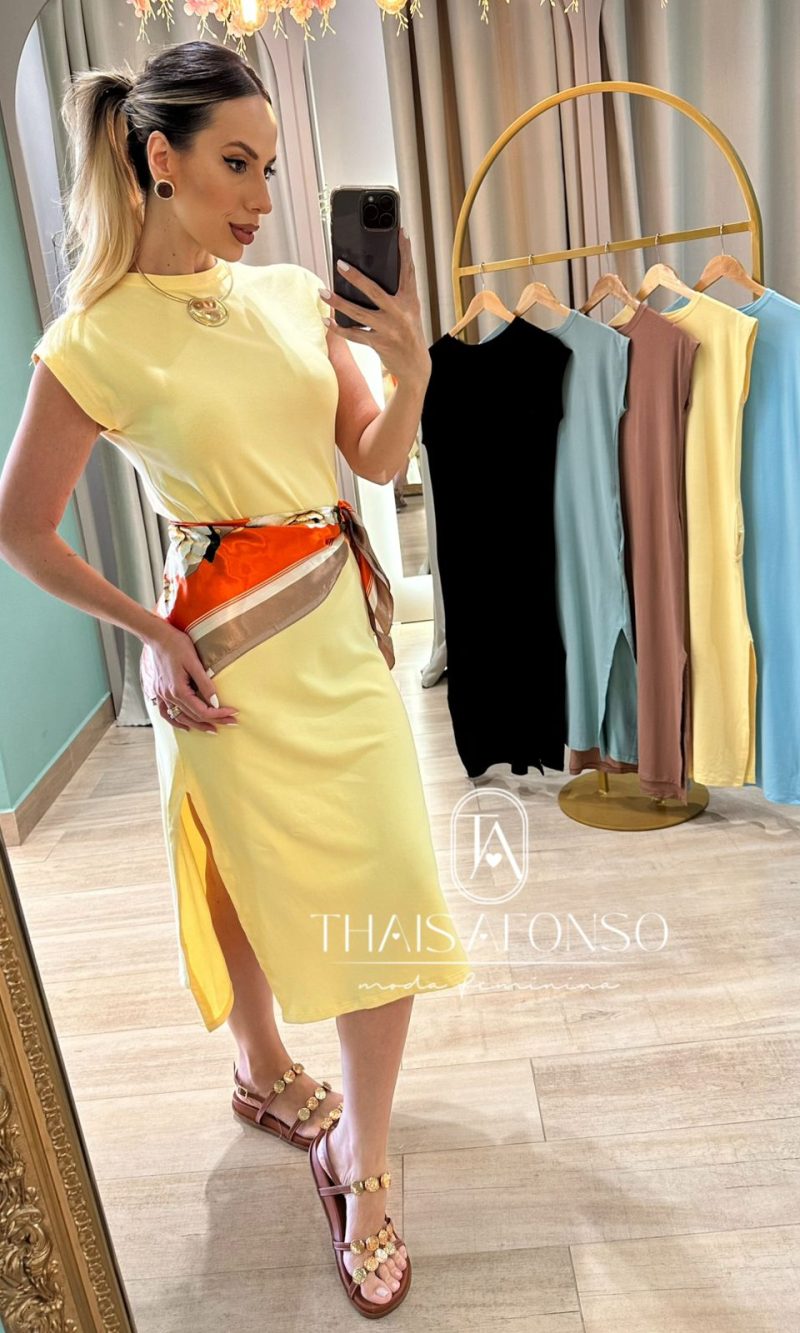 vestido muscle amarelo